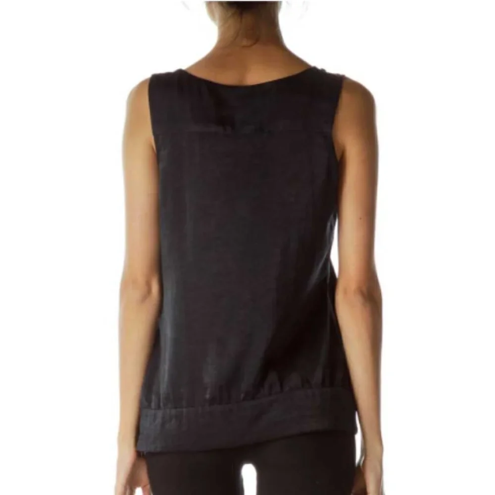 BCBGeneration Black Satin Beaded Tank Top - Picture 3 of 3